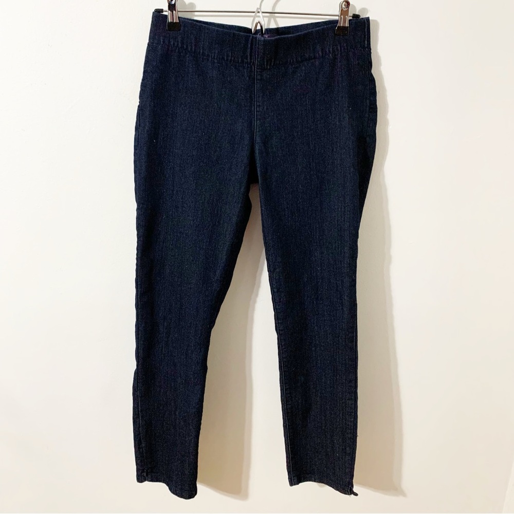 NYDJ Jeans Ankle Lift & Tuck Technology Dark Wash Denim Jean Legging Vent at Hem